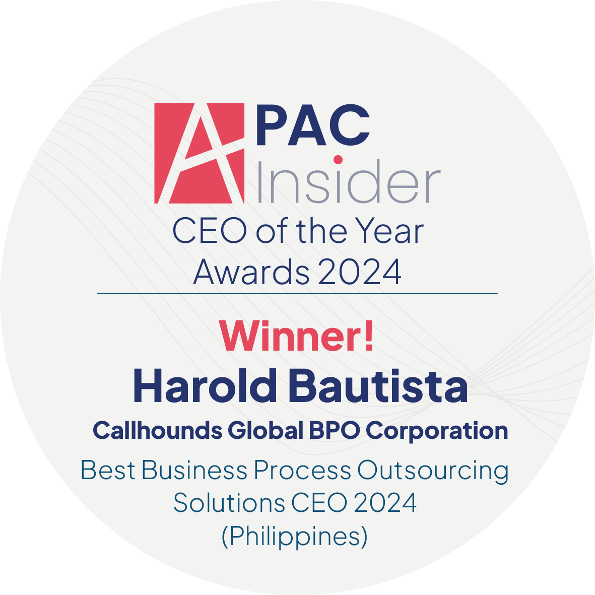 Callhounds Global CEO Harold Bautista Awarded Best BPO Solutions CEO 2024 by APAC Insider