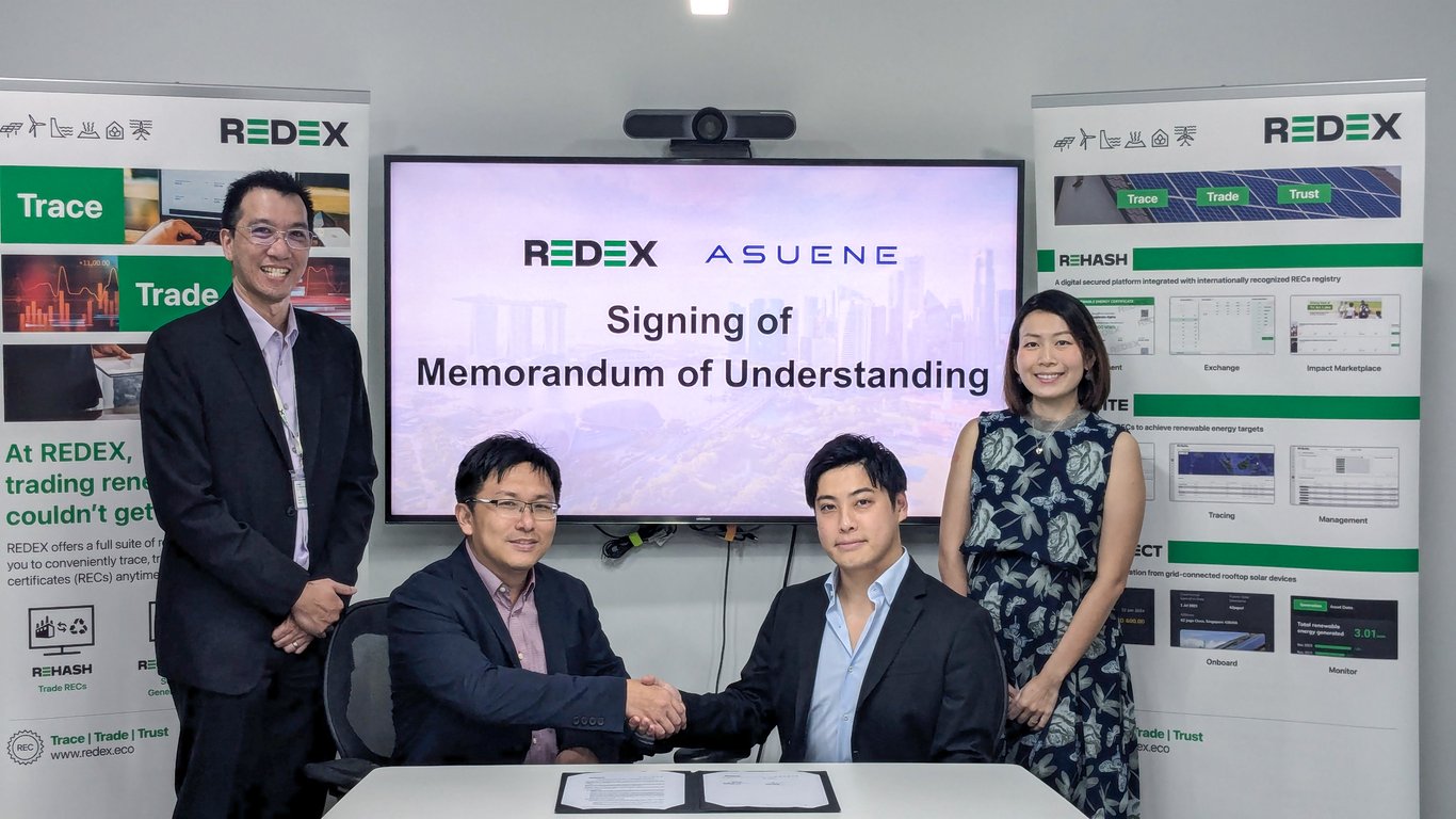 Asuene APAC has signed MoU in partnership with REDEX, the largest renewable energy certificate trading platform in Asia.