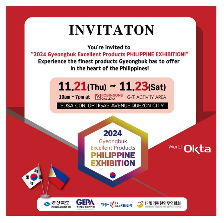 Gyeongbuk Excellent Products Philippines 2024 1-Day Business Matching with Korean Exhibitors | Nov. 21, 2024