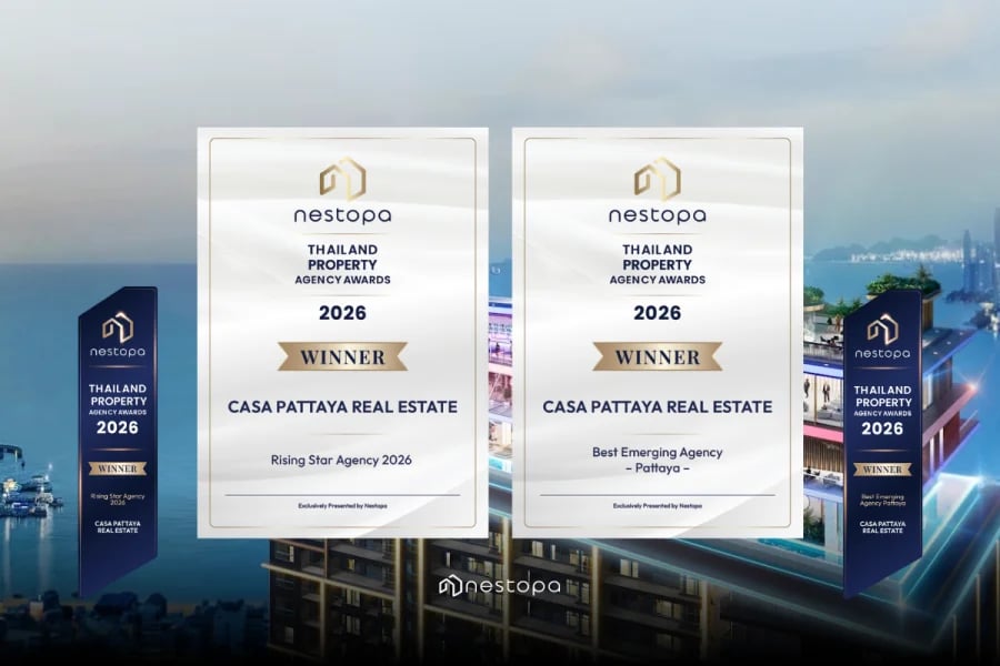 Casa Pattaya คว้า 2 รางวัลใหญ่ Rising Star และ Emerging Agency (Pattaya) ใน Nestopa Agency Awards 2026