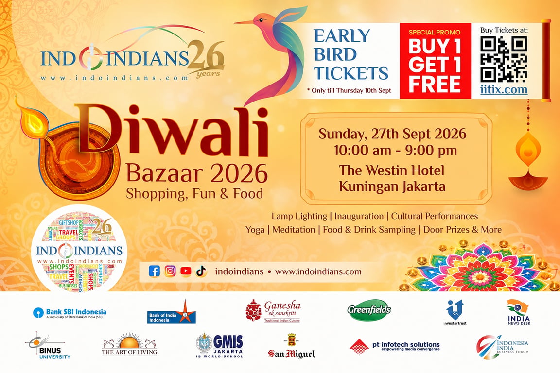 Satu Bulan Menuju Indoindians Diwali Bazaar 2026, Tiket Early Bird Buy 1 Get 1 Free Resmi Dibuka