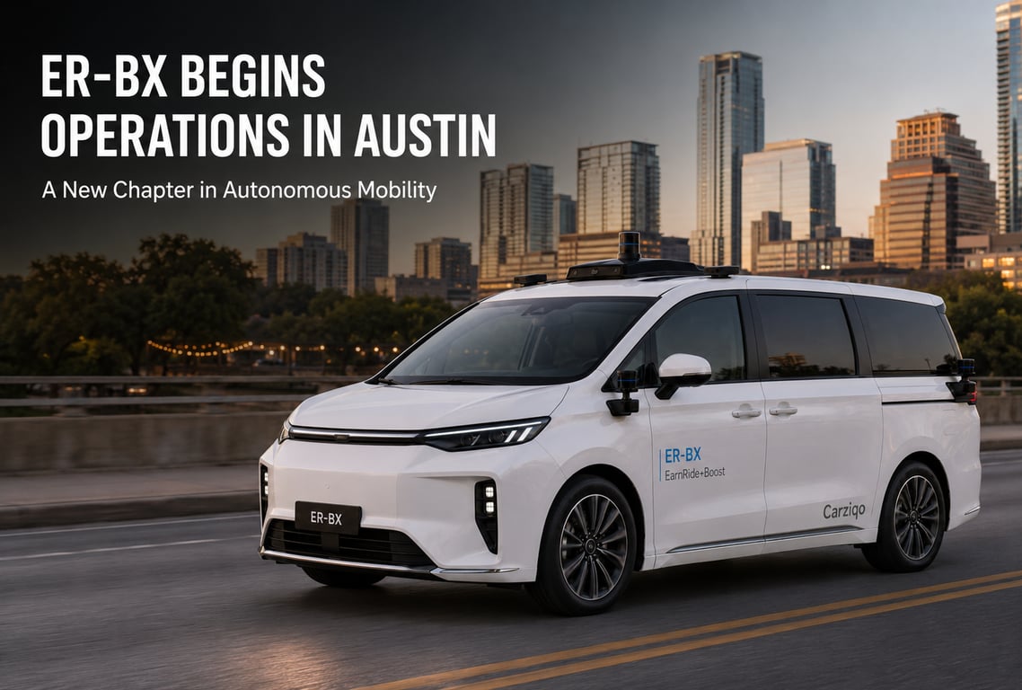 Carziqo Says ER-BX Autonomous Ride-Hailing Vehicles Begin Operations in Austin