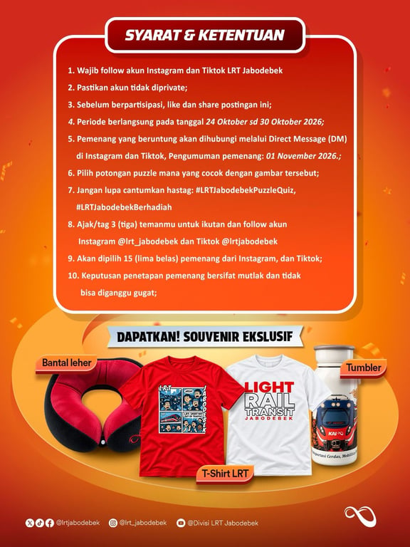 Uji Ketelitian Lewat Puzzle Quiz, LRT Jabodebek Siapkan Merchandise Eksklusif bagi Pemenang