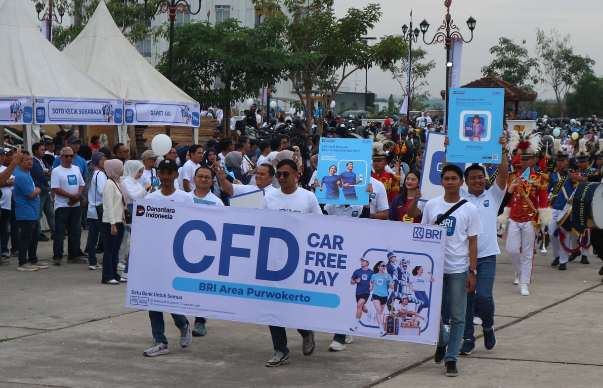 BRI Area Purwokerto Gelar Car Free Day, Dorong Gaya Hidup Sehat dan Pemberdayaan UMKM