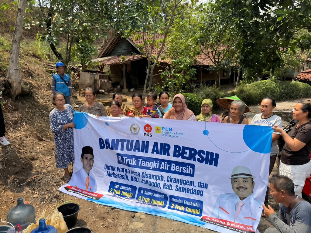 Mengalirkan Kepedulian, Menghadirkan Air Bersih: Program TJSL PLN Indonesia Power UBP Jatigede untuk Masyarakat Desa Ciranggem Kecamatan Jatigede